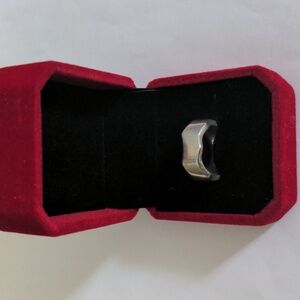 New Sterling Silver Wave Ring, Sculptural Thick Silver, Sz 6, Modern, Gift Box,